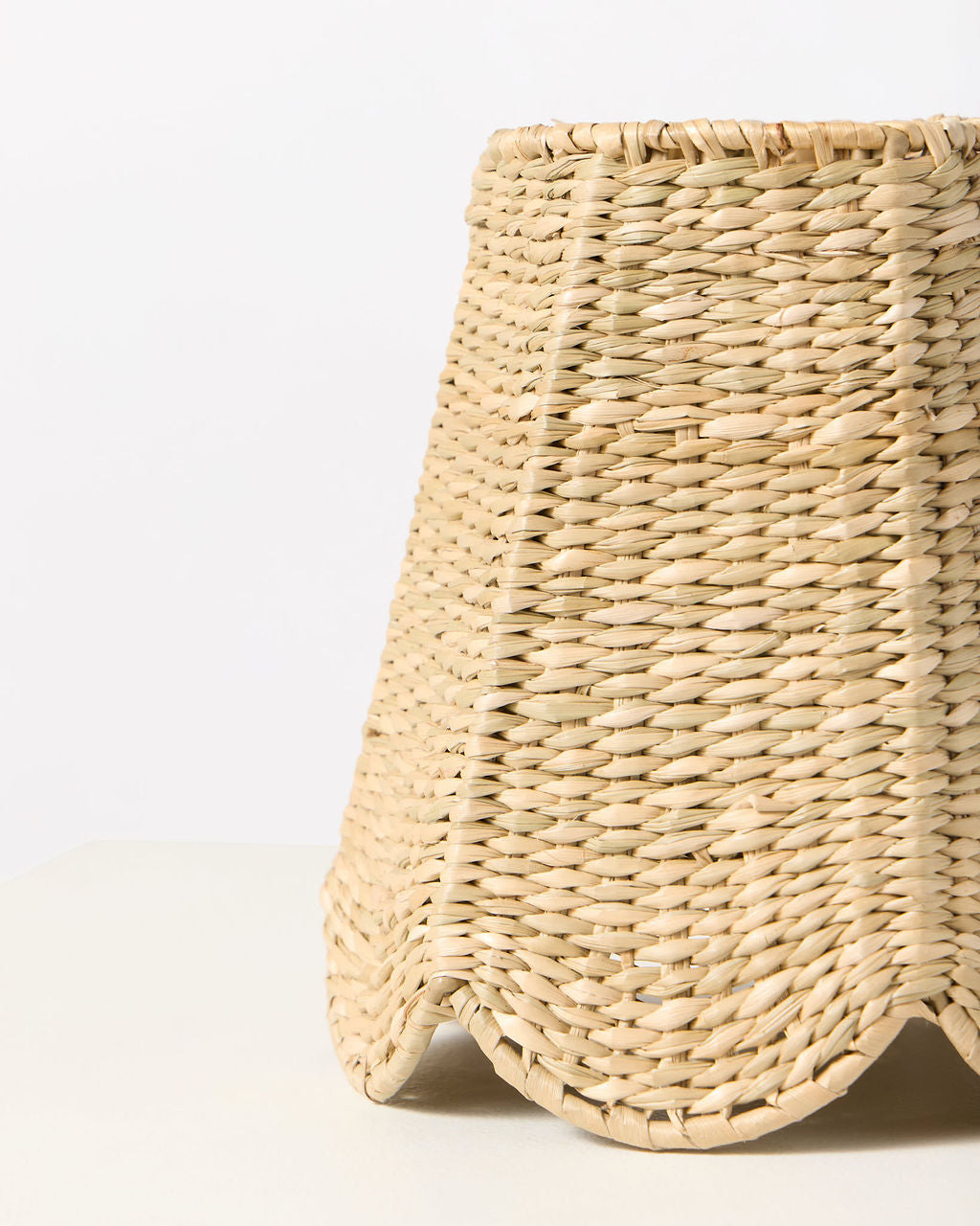 16cm scallop tall tapered shade in seagrass