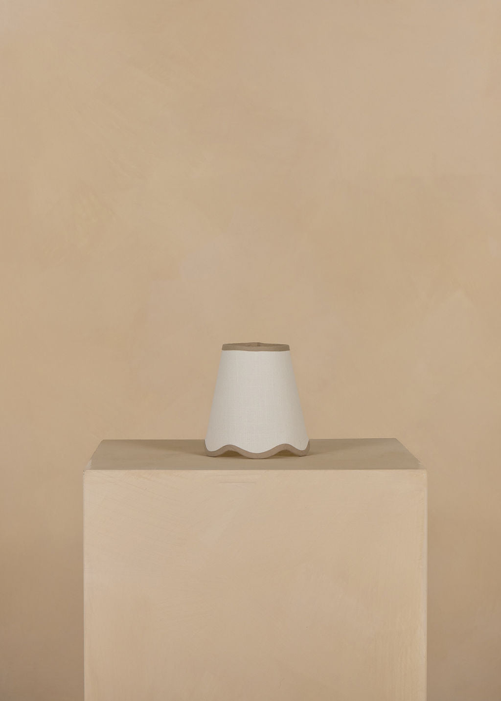 16cm scallop tall tapered lampshade with candle clip in cotton