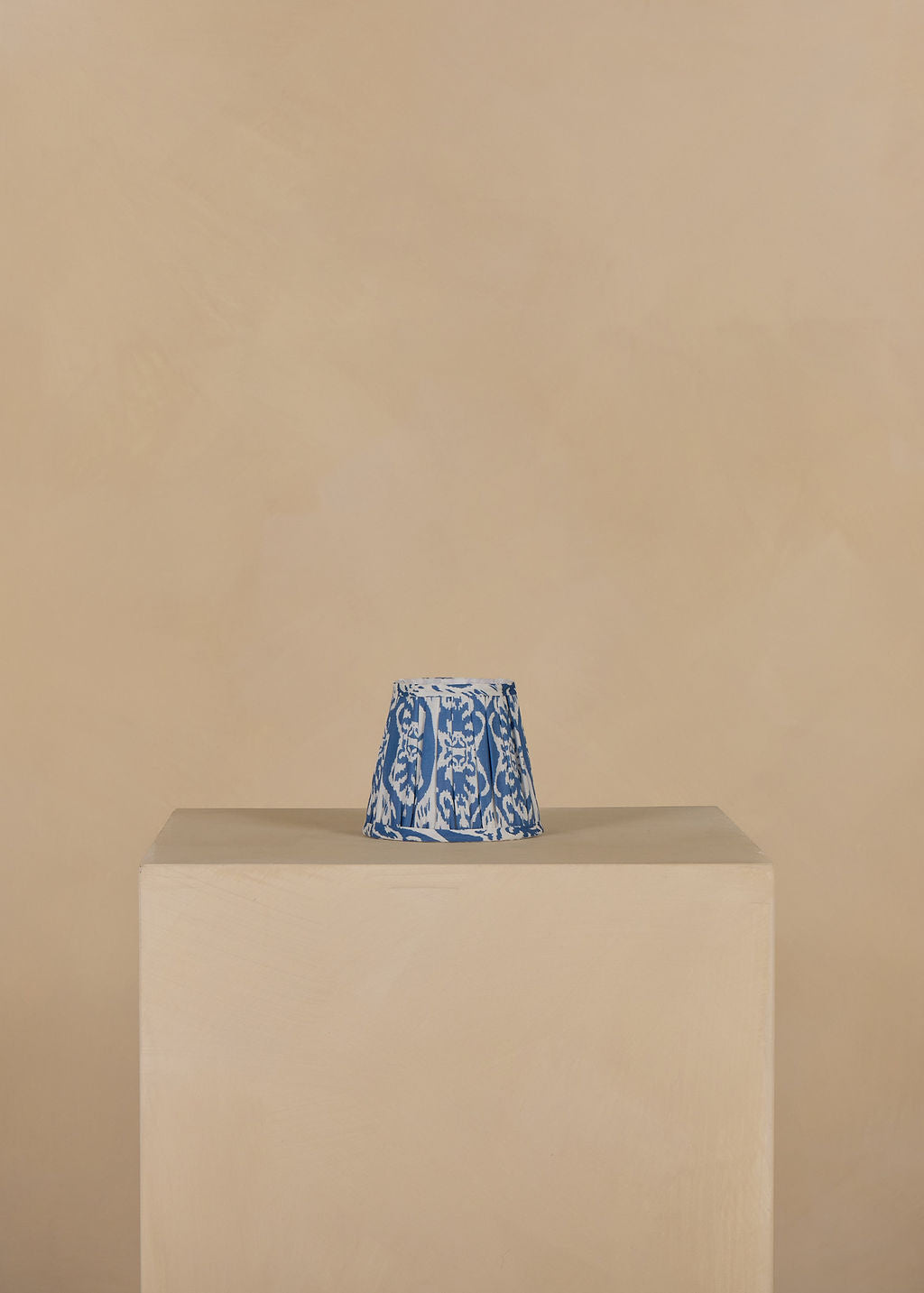 16cm straight empire gathered lampshade in ikat linen