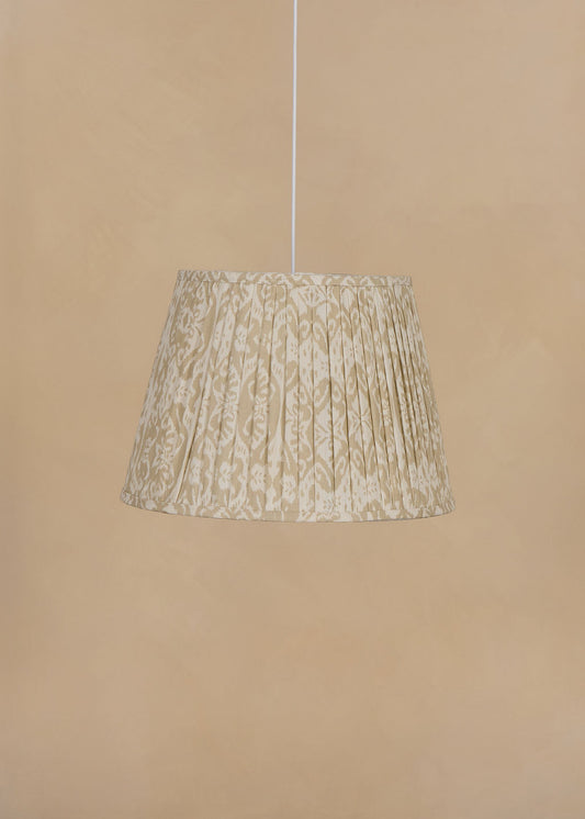 45cm straight empire gathered lampshade in ikat linen