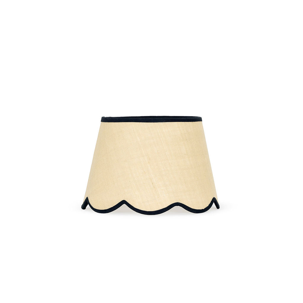 35cm scalloped straight empire lampshade in jute - Black