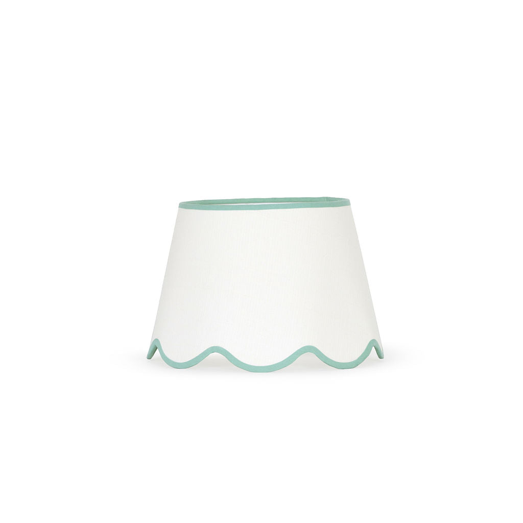 35cm white scallop straight empire lampshade - Green
