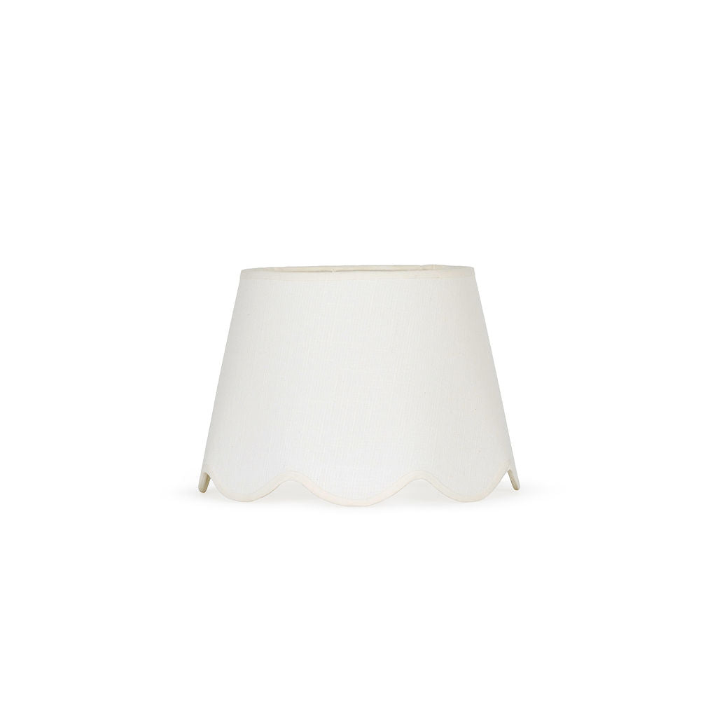 35cm white scallop straight empire lampshade - White