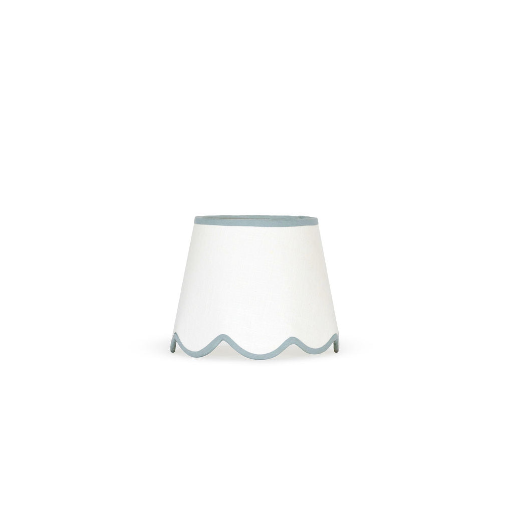 25cm white scalloped straight empire lampshade - Grey