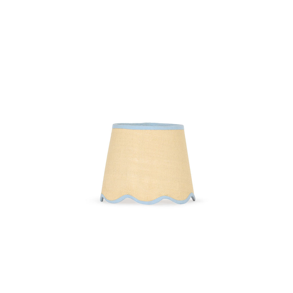 25cm scalloped straight empire lampshade in jute - Duck egg