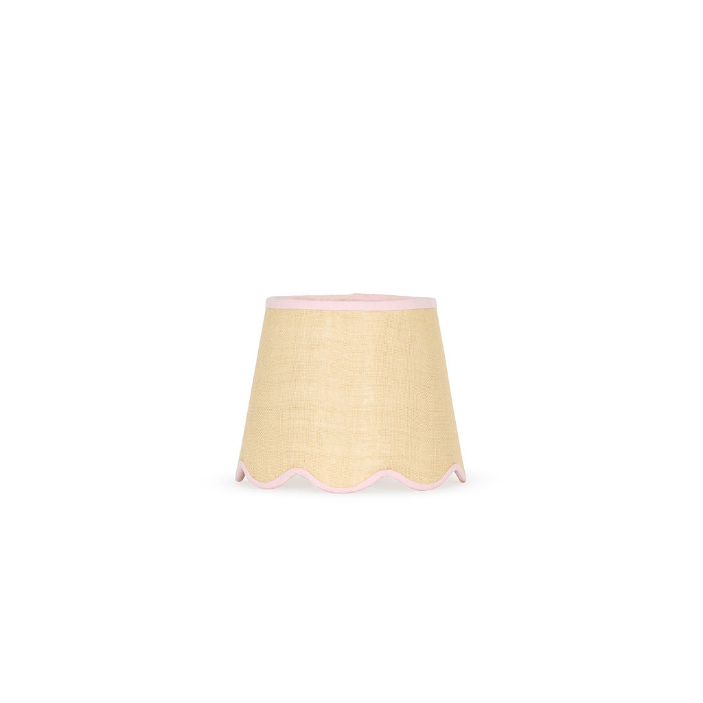 25cm scalloped straight empire lampshade in jute - Pink
