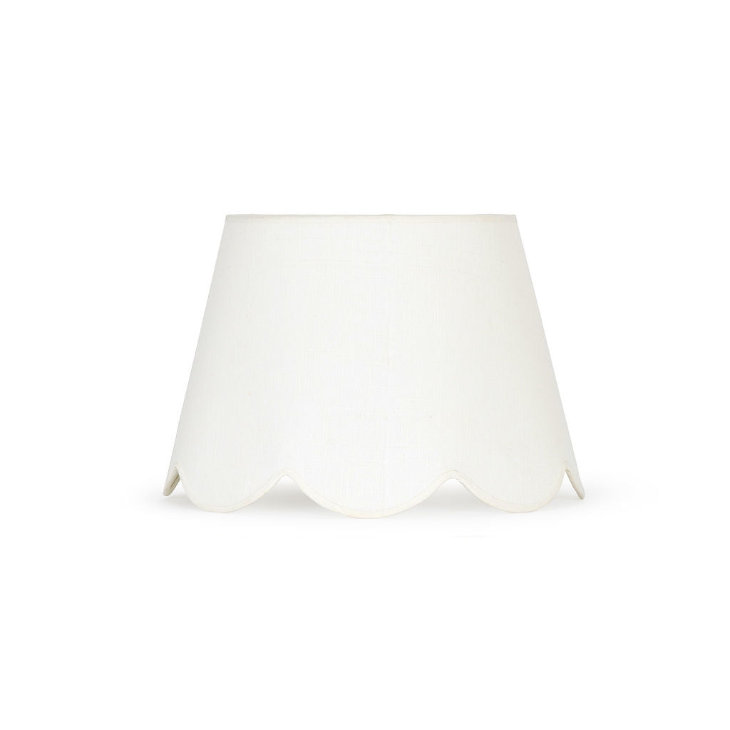 45cm white scallop straight empire lampshade - White