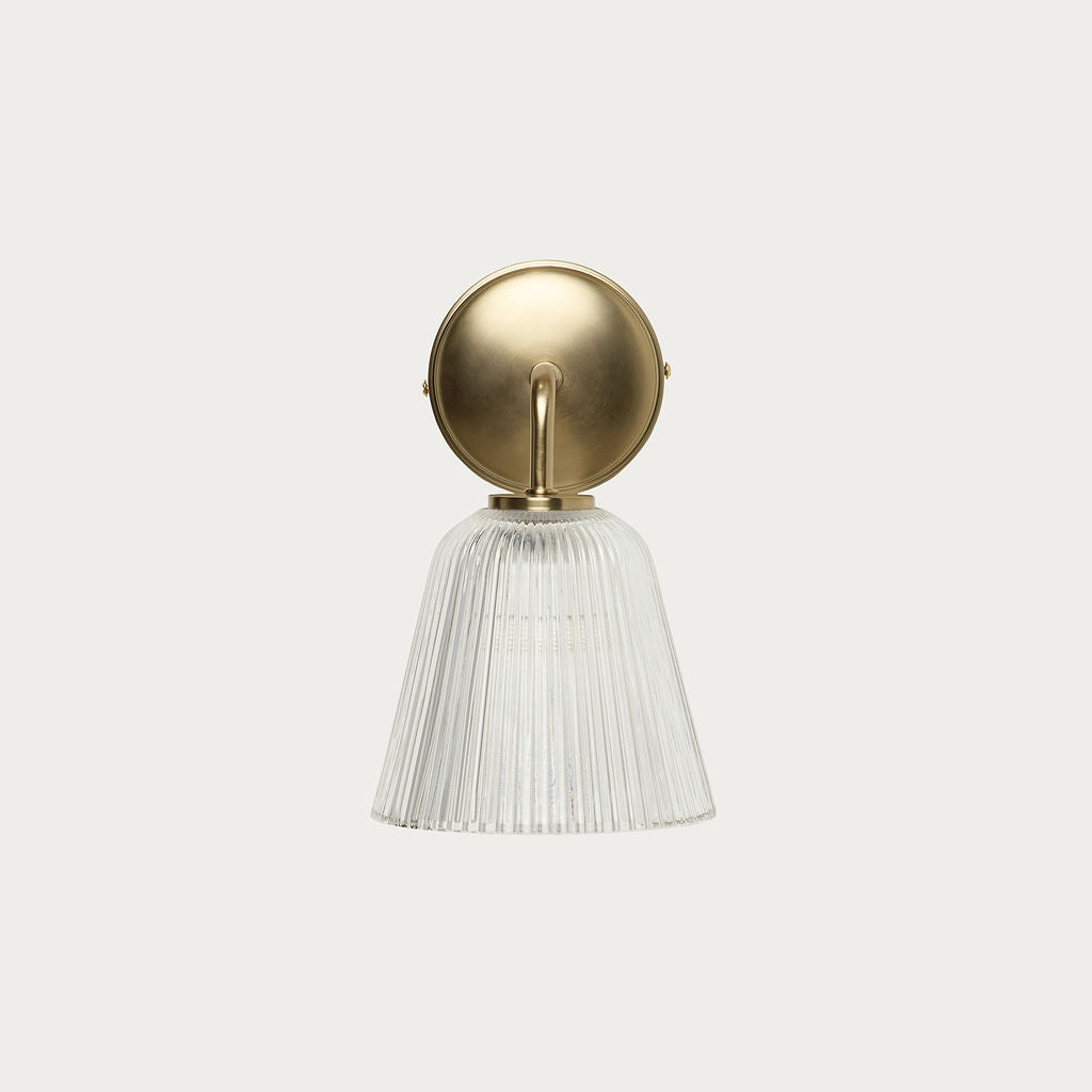 Dagara Wall Light IP44 in Brass and Fluted Glass