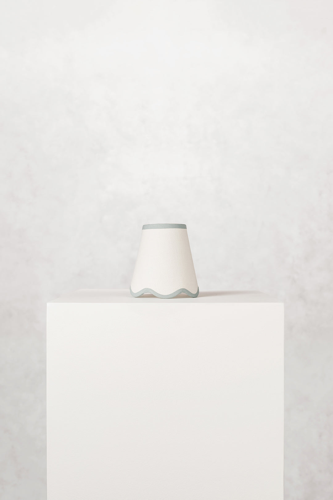 16cm scallop tall tapered lampshade with candle clip in cotton - Grey