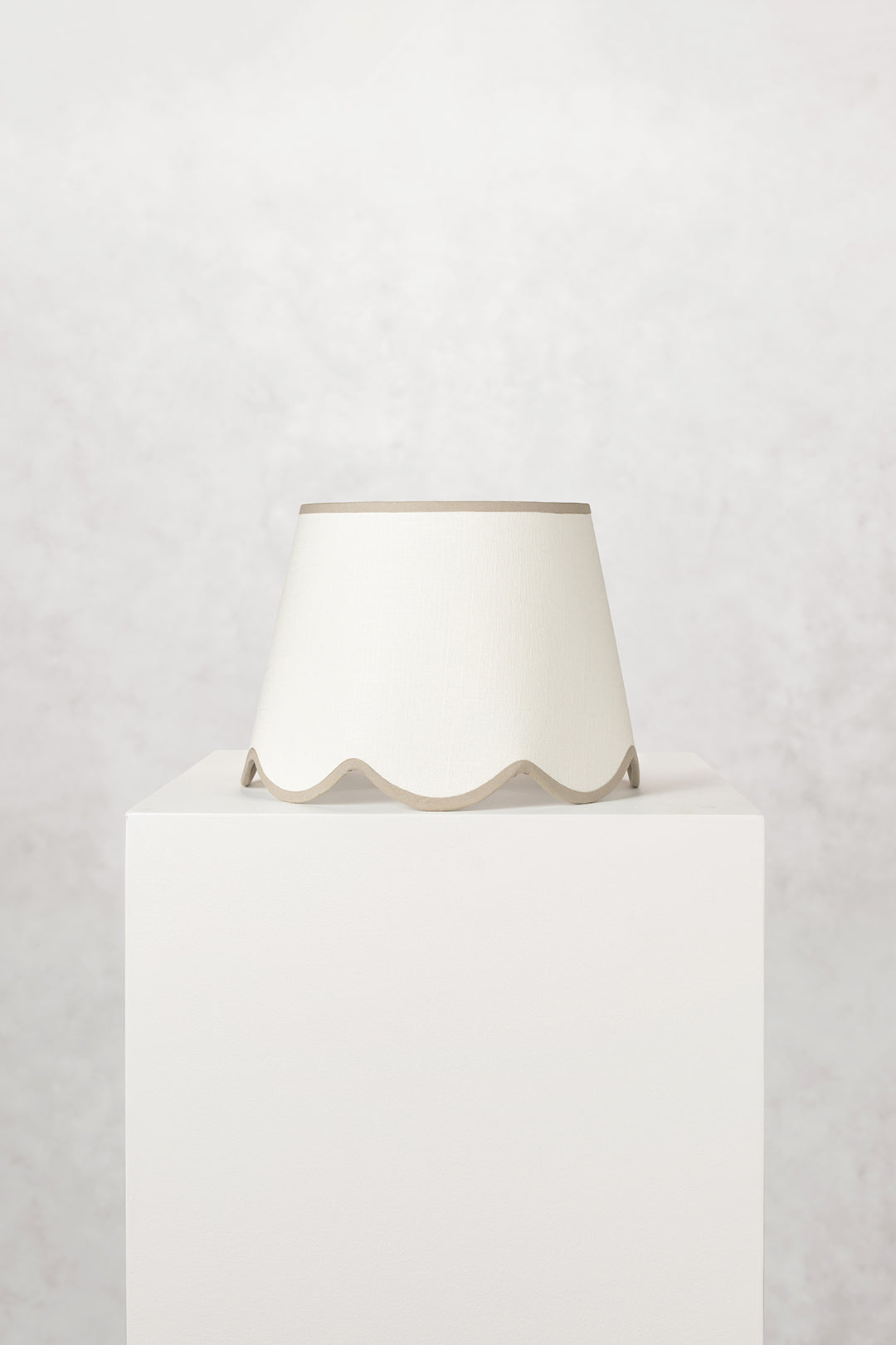 35cm scallop straight empire lampshade in cotton - Taupe
