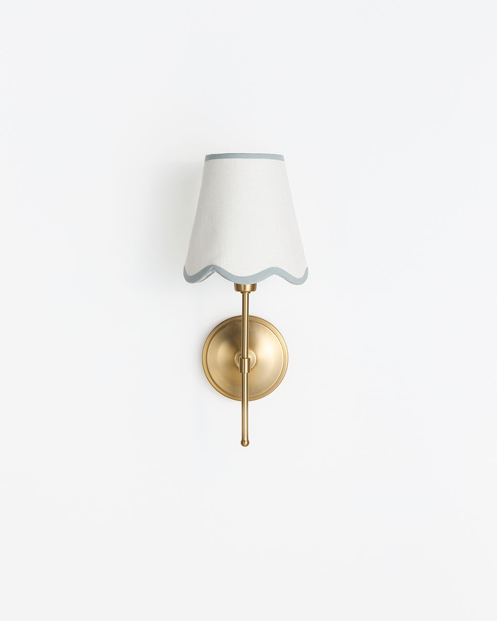 16cm scallop tall tapered lampshade with candle clip in cotton - Grey