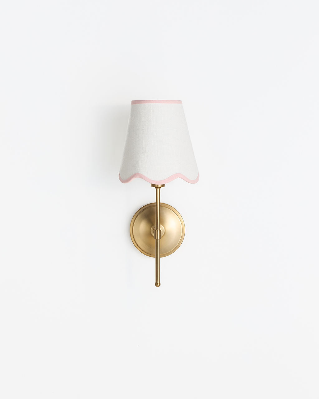 16cm scallop tall tapered lampshade with candle clip in cotton - Pink