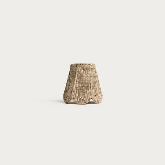 16cm scalloped tall tapered lampshade in seagrass