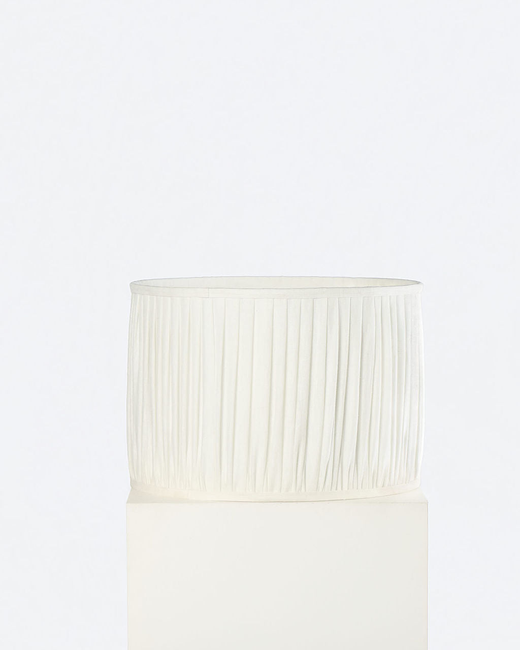 40cm drum gathered lampshade in white linen