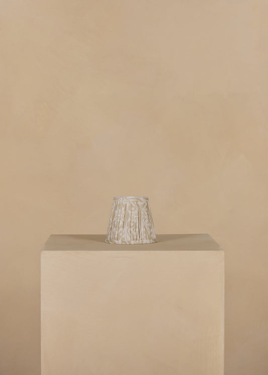 16cm straight empire gathered lampshade in ikat linen