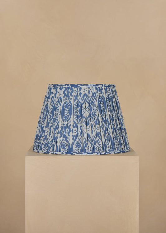 45cm straight empire gathered lampshade in ikat linen