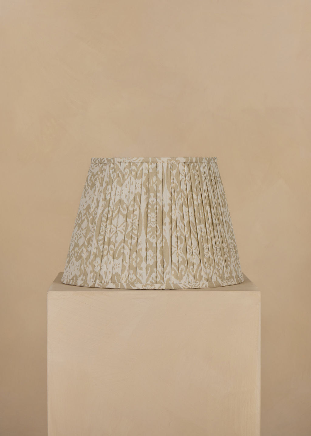45cm straight empire gathered lampshade in ikat linen