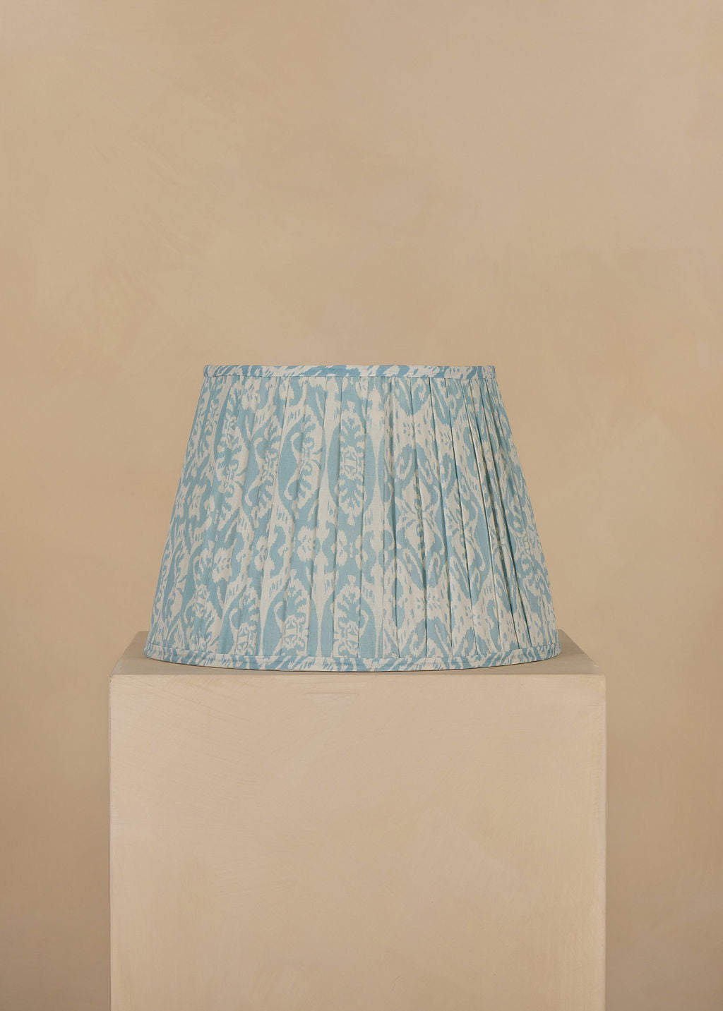 45cm straight empire gathered lampshade in ikat linen