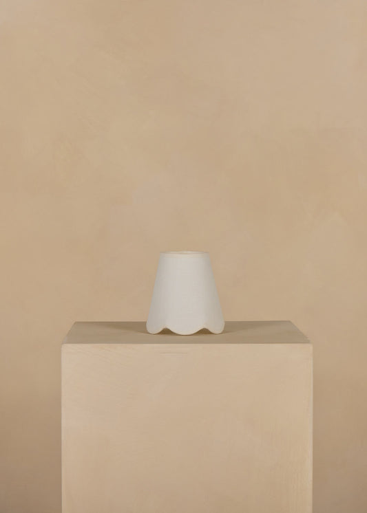 16cm scallop tall tapered lampshade with candle clip in cotton