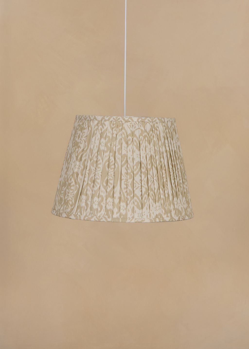 45cm straight empire gathered lampshade in ikat linen