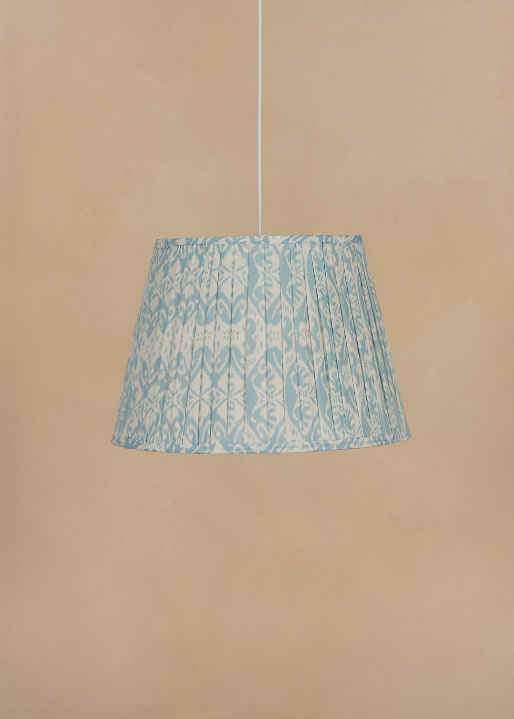 45cm straight empire gathered lampshade in ikat linen