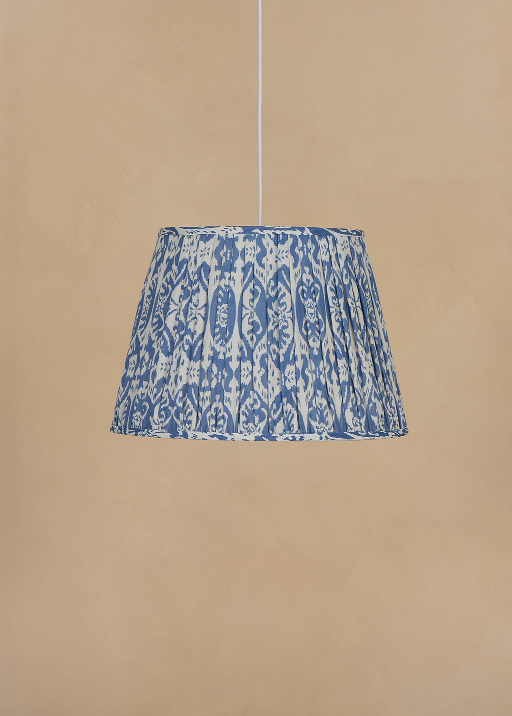 45cm straight empire gathered lampshade in ikat linen