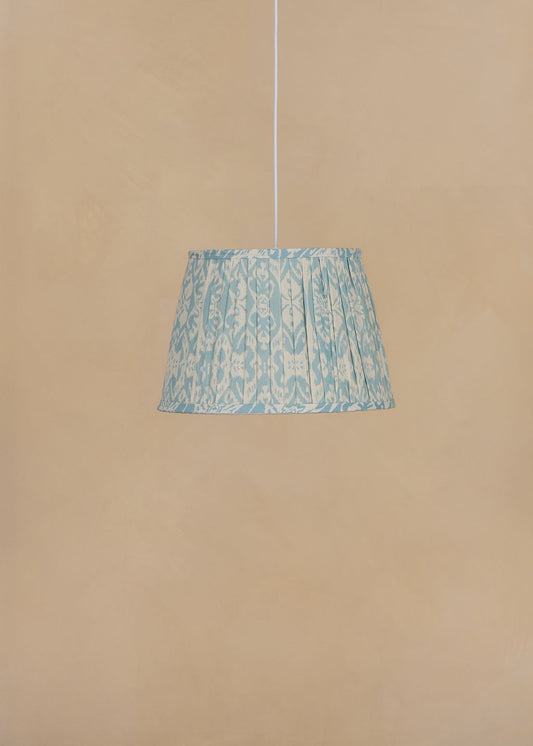 35cm straight empire gathered lampshade in ikat linen
