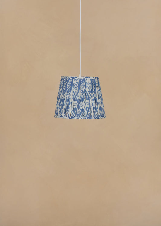 25cm straight empire gathered lampshade in ikat linen