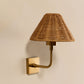 Duruga Rechargeable Wall Light in Brass & Rattan