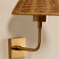 Duruga Rechargeable Wall Light in Brass & Rattan