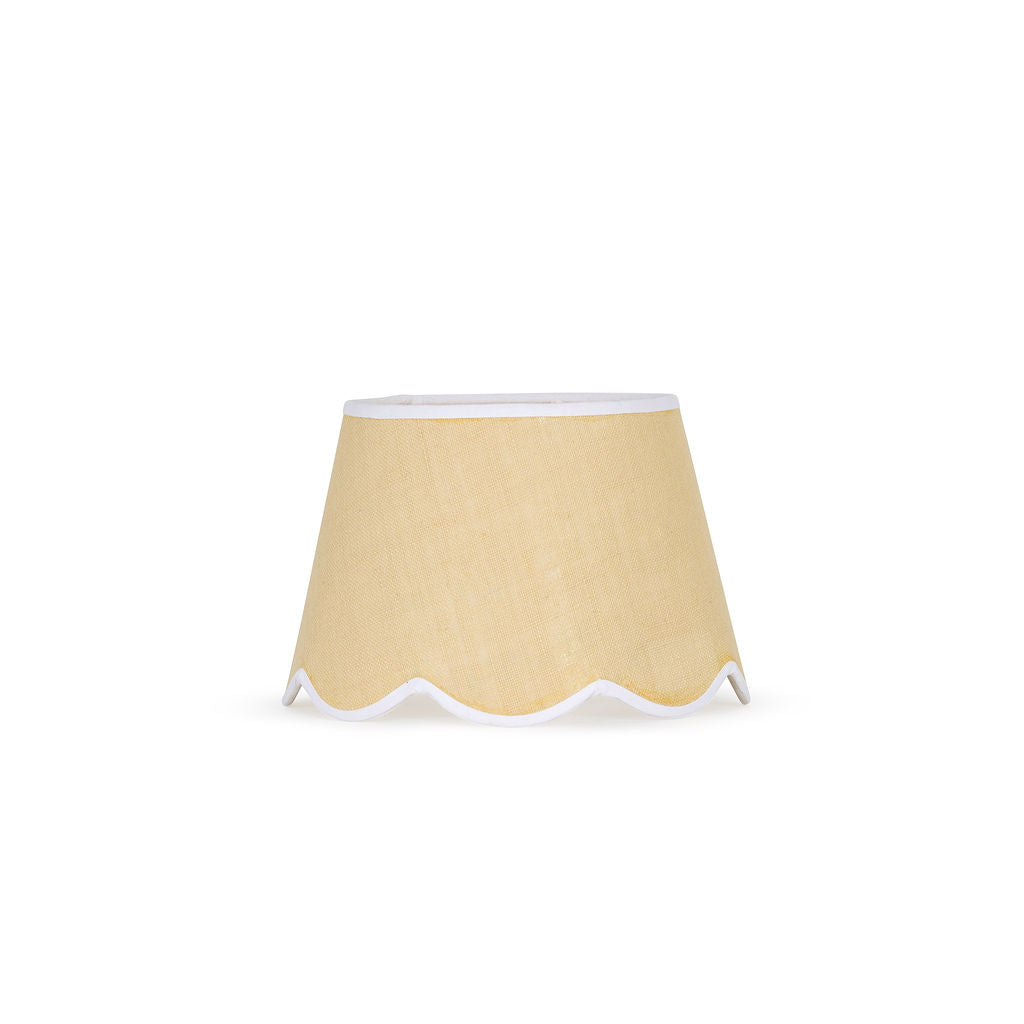 35cm scalloped straight empire lampshade in jute - White