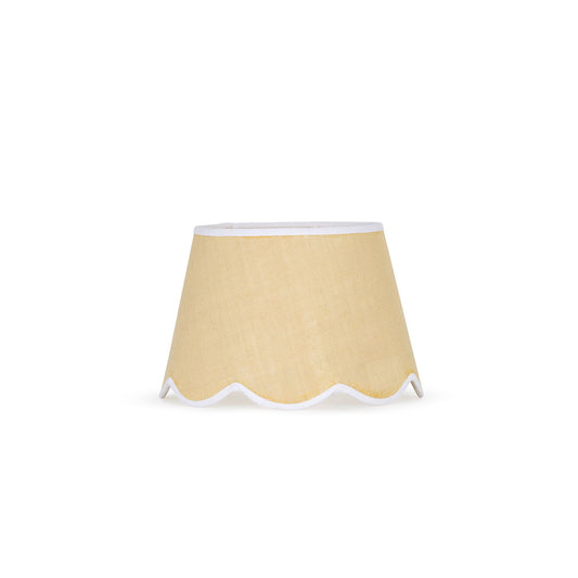 35cm scalloped straight empire lampshade in jute - White