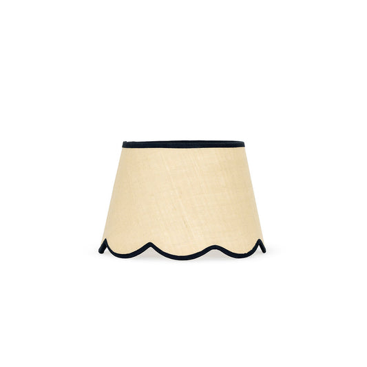 35cm scalloped straight empire lampshade in jute - Black
