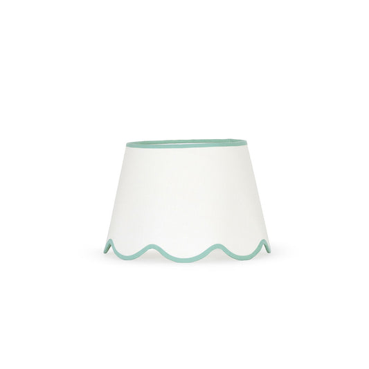 35cm white scallop straight empire lampshade - Green