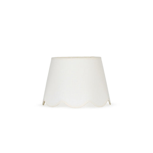 35cm white scallop straight empire lampshade - White