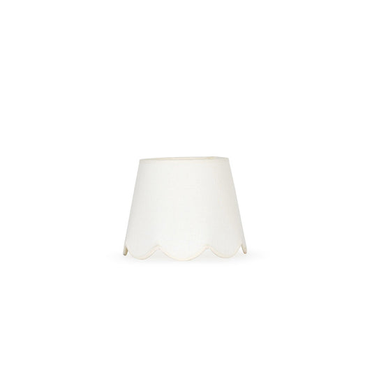 25cm white scalloped straight empire lampshade - White