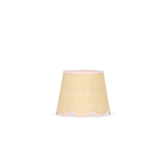 25cm scalloped straight empire lampshade in jute - Pink