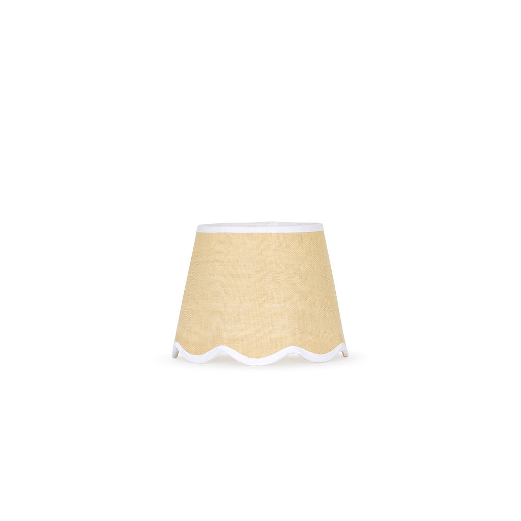 25cm scalloped straight empire lampshade in jute - White