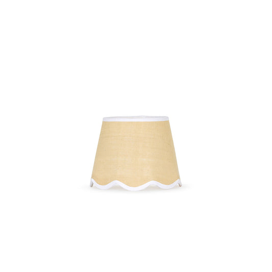 25cm scalloped straight empire lampshade in jute - White