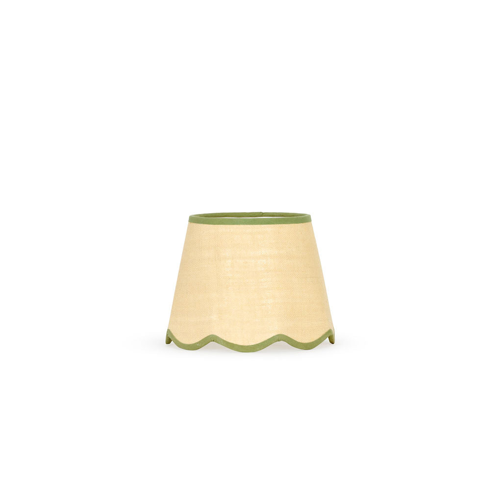 25cm scalloped straight empire lampshade in jute - Green