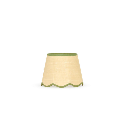 25cm scalloped straight empire lampshade in jute - Green
