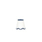 16cm white scalloped tall tapered lampshade with candle clip - Navy Blue