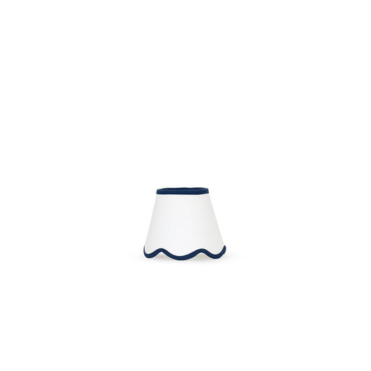 16cm white scalloped empire lampshade - Navy Blue