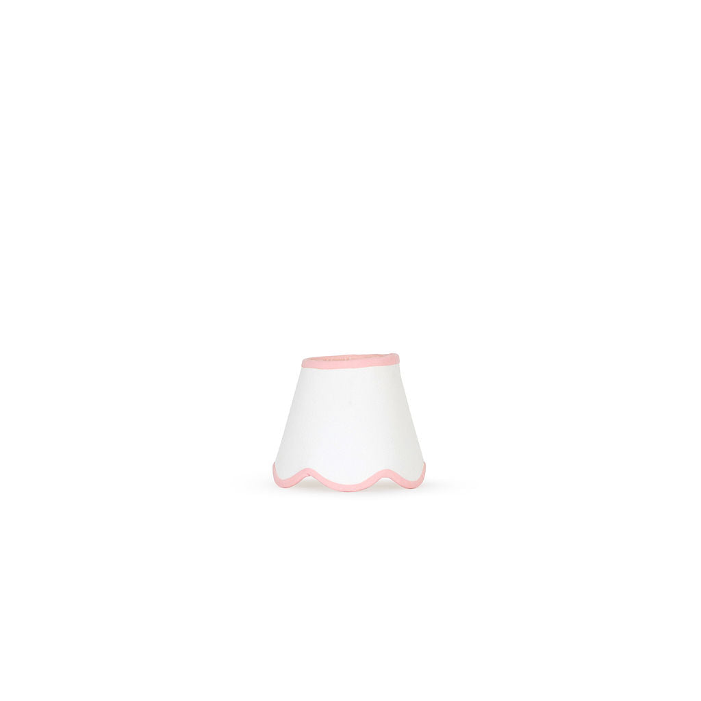 16cm white scalloped empire lampshade - Pink