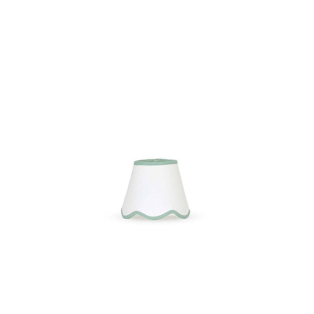 16cm white scalloped empire lampshade - Green