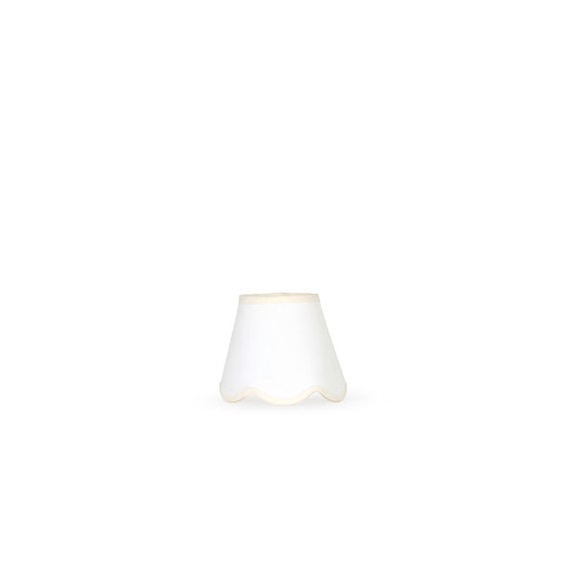 16cm white scalloped empire lampshade - White