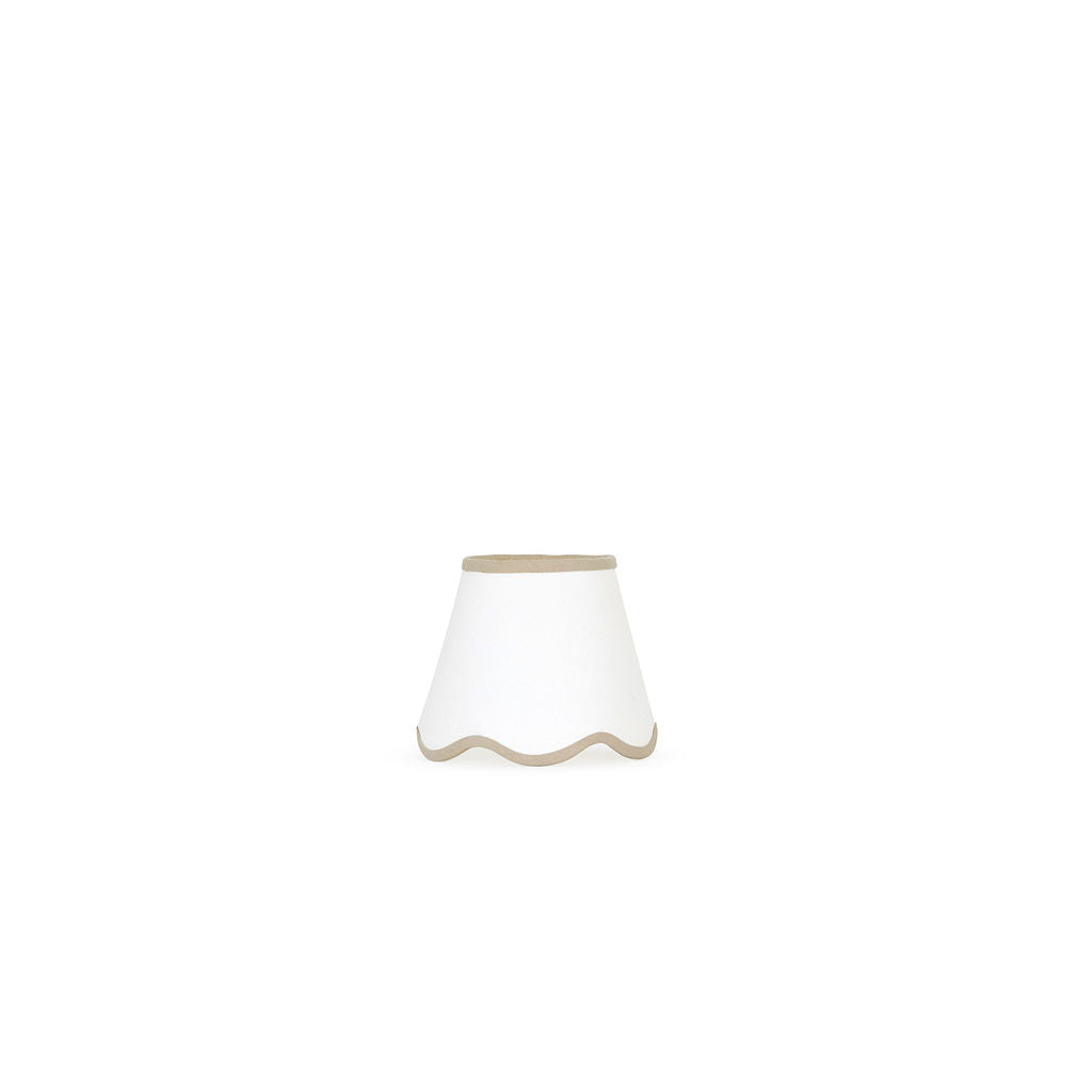 16cm white scalloped empire lampshade - Taupe