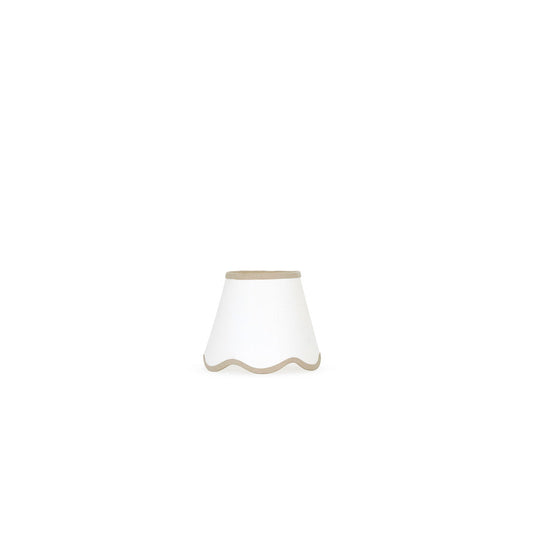 16cm white scalloped empire lampshade - Taupe