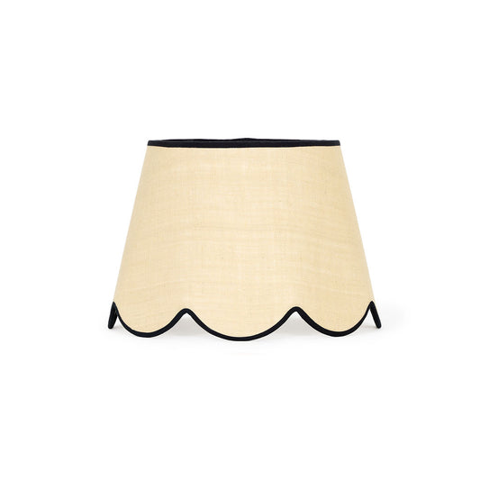45cm scalloped straight empire lampshade in jute - Black