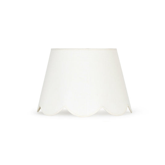 45cm white scallop straight empire lampshade - White
